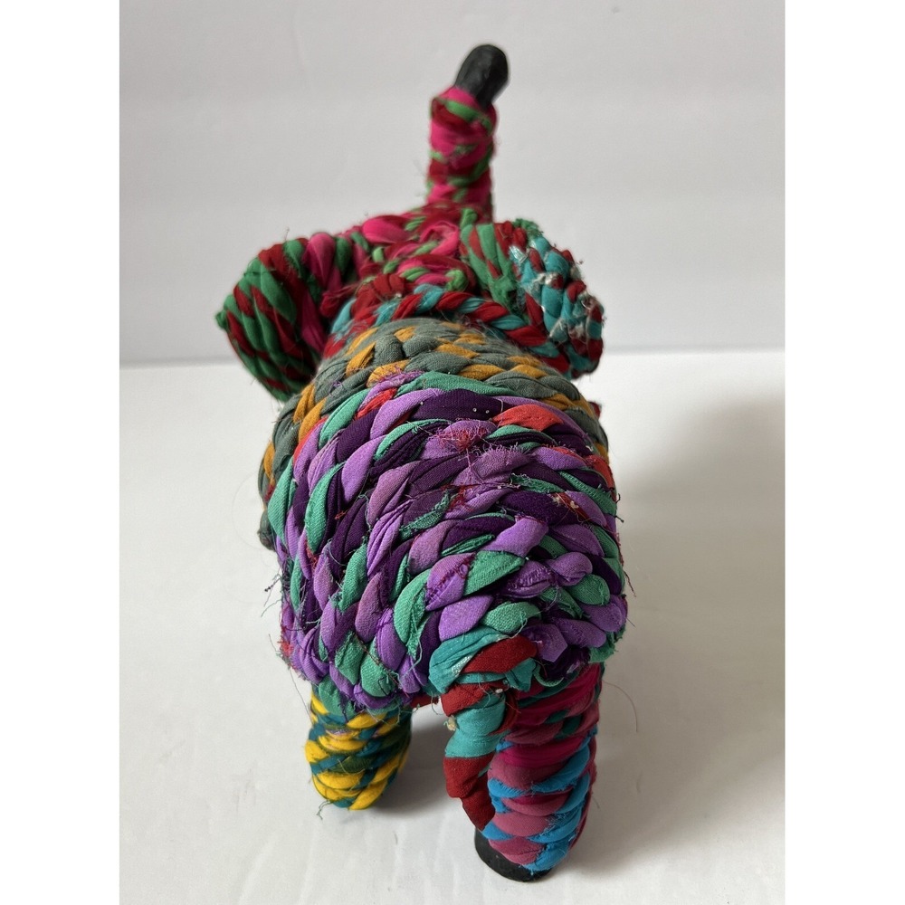 VTG Chini Colorful Twisted Rope Fabric Boho Elephant - Vintage - Picture 3 of 9